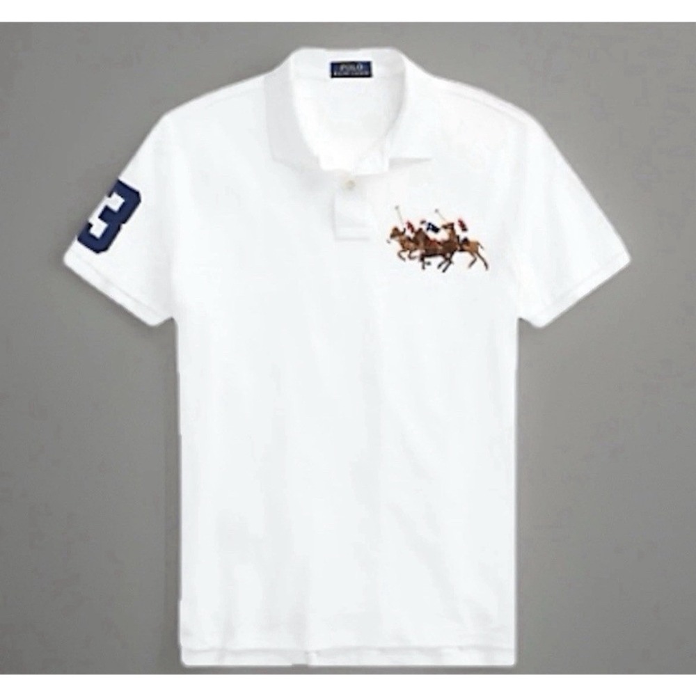 Polo Ralph Lauren Shirt 3XLT  TRIPLE PONY Big & Tall White Collared